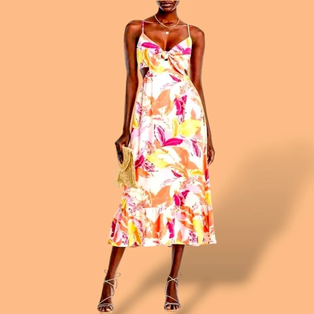 ⭐ NWT!! Aqua Gorgeous Floral  Spaghetti Strap Sundress With Pockets! - Picture 11 of 11